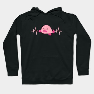 Blobfish heartbeat EKG ocean ugly blob Hoodie